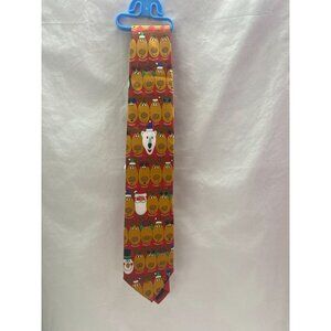 NWT Holiday Tradition Hallmark Men's Red Reindeer Christmas Tie 100% Polyester